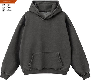 Sweat-shirt à capuche oversize pour homme, couleur unie, en coton French Terry, décontracté, avec poche, manches longues, pour l'automne 2027 - Product Image 1