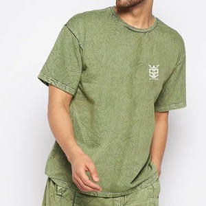 Créez votre propre logo imprimé sur des t-shirts pour hommes en coton 100% effet délavé, coupe ample, style décontracté, dernier design de t-shirt effet délavé pour hommes - Product Image 2