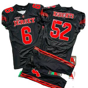 Camiseta de fútbol americano foto Real transpirable de talla grande bordado aparejos sarga sublimación pantalones integrados bandera fútbol - Product Image 1