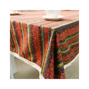 Premium Cherry Grid Print <b>Table</b> Cloth Cotton Dining <b>Table</b> <b>Cover</b> Custom Size Custom Weight Eco Friendly Indian Manufacturer - Product Image 4