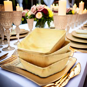 100 pièces Design moderne assiettes de fête en bois jetables écologiques 100% compostable carré feuille de palmier plateau en bambou robuste - Product Image 2