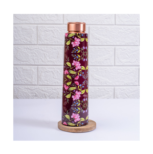 Bouteille d'eau en cuivre émaillée imprimée, disponible à prix avantageux, qualité supérieure, 1000 ml, bouteille d'eau en cuivre O2 - Product Image 1