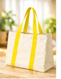 Grand sac de plage en toile de coton – Sac de courses réutilisable et écologique avec logo personnalisé - Product Image 1