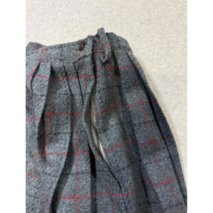 Jupe plissée vintage 100% pure laine pour femme, gris et rouge, style tartan classique, fermeture éclair latérale, kilt, vente en gros sur mesure - Product Image 2