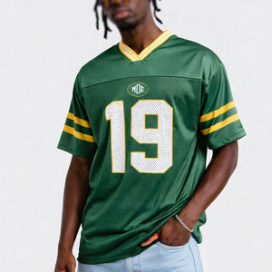 Camiseta de Fútbol Americano Premium para Hombre, Manga Corta, Unisex, Malla Transpirable, Diseño con Número Personalizado, Estilo Urbano y Casual, Venta al Por Mayor OEM - Product Image 1