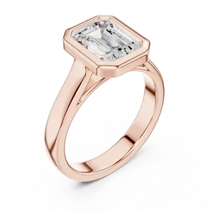 Bague solitaire en diamant de laboratoire taille émeraude 2 carats 9x7mm, sertissage clos, tige conique fendue, bijoux de fiançailles modernes - Product Image 3