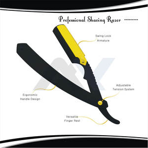 Rasoir de Barbier Professionnel à Lame Droite de Qualité Supérieure, Type Shavette, pour un Rasage de Salon avec Support de Lame en Acier Inoxydable - Product Image 6