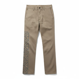 Pantalones Casuales Color Caqui para Hombre PRO ENTERPRISES, con Franja Lateral Estampada, Tela Ligera de Lana, Cintura Elástica, Corte Recto, para Otoño - Product Image 4