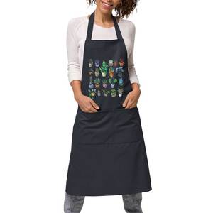 Delantal de cocina de tela duradera lavable a máquina para protección diaria, diseño minimalista elegante con bolsillos. - Product Image 1