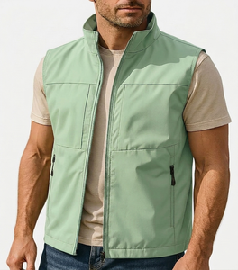 High Quality Men Windproof Cargo Vest Casual Sleeveless Jacket Custom Stand Collar Zipper Pockets Outdoor Body <b>Warmer</b> Wholesale - Product Image 6