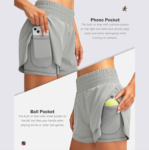 Shorts Deportivos de Algodón Transpirables para Mujer con Logotipo Personalizado, Shorts de Fitness para Mujer, Shorts Deportivos para Correr, Yoga y Gimnasio - Product Image 4