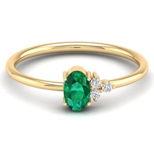 แหวน REYES ประดับมรกตทรงรี 0.5 กะรัต พร้อมเพชรโมอิสซาไนต์ ทองคำแท้ 14K สำหรับผู้หญิง ได้รับการรับรองจาก GRA เครื่องประดับชั้นดี - Product Image 6