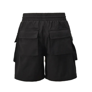 Pantalones cortos tipo cargo para hombre, tejidos, transpirables, con cintura elástica, logotipo personalizado, bolsillos laterales y longitud tipo bermuda a un precio muy razonable. - Product Image 3