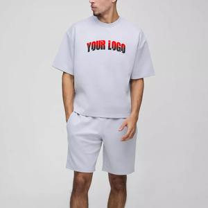 Ensemble de shorts d'entraînement brodés avec logo personnalisé, fabriqué en usine, maillot de football, vêtements de course, coton extensible, costume deux pièces pour homme - Product Image 4