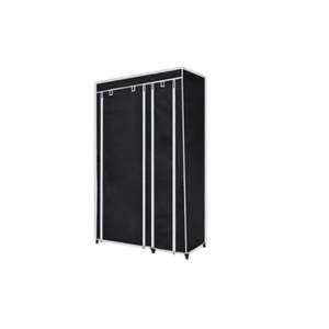 Armoire portable pliable avec revêtement en tissu polaire noir et structure en tubes d'acier - Product Image 3