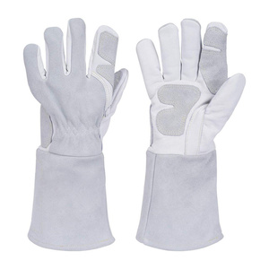 Gants de soudage TIG en cuir de vachette pleine fleur et croûte de cuir renforcés, ignifuges, haute performance, pour la lutte contre les incendies et le barbecue - Product Image 1