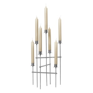 Candelabro Moderno Plateado de 7 Luces, Candelabro Industrial de Metal de Varios Niveles, Centro de Mesa de Lujo para Bodas, Decoración para Hoteles - Product Image 1