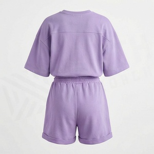 Conjunto de 2 Piezas de Alta Calidad para Mujer, Estilo Formal, Sólido, por Encima de la Rodilla, Camiseta de Manga Corta y Pantalones Cortos - Product Image 2