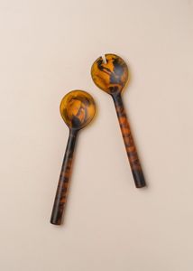 Cuchara y Tenedor de Resina de Lujo para Servir Ensaladas en Bodas, Coloridos, Ligeros, de Mango Largo, Pulidos, Capacidad de 20 ml, Aptos para Lavavajillas - Product Image 2