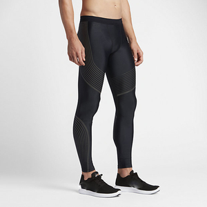 <b>Mens</b> Slim Fit High Waist Lightweight Compression Trousers Polyester Stretch <b>Gym</b> Running Training Performance Athletic <b>Pants</b> - Product Image 1