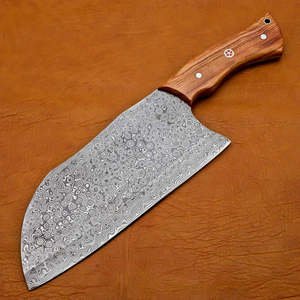 Couteau de Chef Hachoir en Acier Damas Forgé à la Main de 12 Pouces avec Manche en Bois Traditionnel et Étui en Cuir – Vente en Gros - Product Image 4