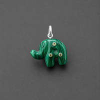 Pendentif Éléphant en Quartz Rose Naturel, Plaqué Argent, Sculpté à la Main, Breloque Animale en Pierre Rose, Bijou Totem en Cristal de Guérison