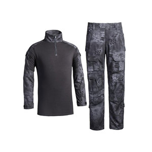 Conjunto de Uniforme Táctico de Camuflaje para Hombre, Camisa de Manga Larga y Pantalones, Absorbe la Humedad, Cuello Alto, Cierre de Cremallera, Corte Ajustado - Product Image 2