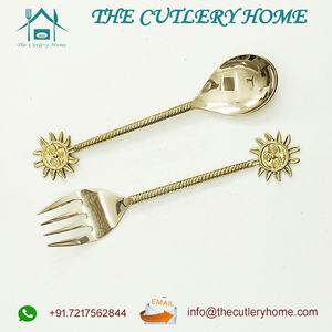 High Quality Brass Salad Serving <b>Set</b> with <b>Honey</b> Bee Handle Flatware Metal Tools for Bulk Buyers Exported by Flatware <b>Set</b> - Product Image 5