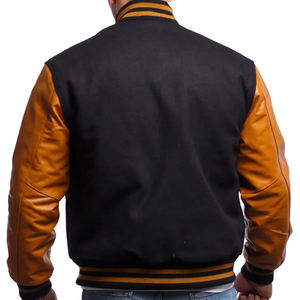 Veste de baseball personnalisée en cuir et laine pour homme, style vintage, avec manches en cuir, pour l'hiver - Product Image 6