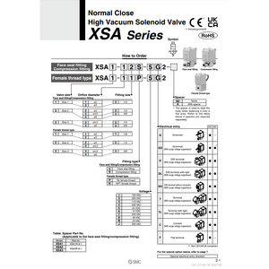 Électrovanne de vide poussé pneumatique SMC XSA1-22V-6G2 vanne de commande de fermeture normale - Product Image 2
