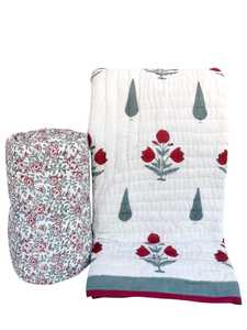 Edredones de Algodón Estampados a Mano con Bloques de Madera, Hechos a Medida, Ideales para la Reventa por Tiendas de Textiles para el Hogar y Artículos de Decoración - Product Image 1