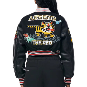 Custom Embroidery Chenille Patches Varsity Bomber Letterman College Plus Size baseball varsity <b>Jackets</b> - Product Image 4