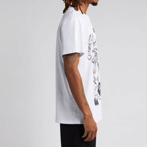 T-shirt blanc à manches courtes pour homme, col rond, coupe classique, avec imprimé style streetwear, en jersey de coton - Product Image 3
