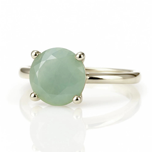 New <b>925</b> Sterling <b>Silver</b> Handmade Statement <b>Ring</b> With Genuine Aquamarine Round Gemstone Elegant Wedding & Party Wear Fine Jewelry - Product Image 1