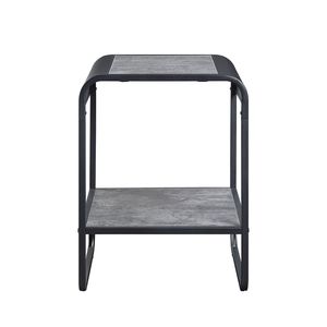 Tavolino con Struttura in Metallo Grigio Cemento e Nero con Ripiano Inferiore, Tavoli Console - Product Image 4