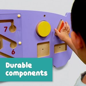 Panel de Actividades Montessori de Madera con Forma de Hipopótamo para Niños Pequeños, Tablero Sensorial de Aprendizaje con Laberinto Magnético de Cuentas - Product Image 5