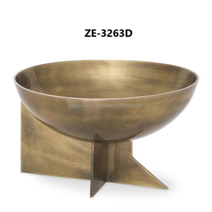 Bol en métal design moderne, élégant centre de table décoratif pour table à manger, bol en métal artisanal de luxe, plaqué, sûr, Zahid Exports - Product Image 3