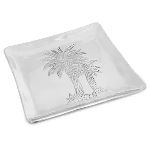 Plateau en aluminium fait main pour la décoration de table basse contemporaine et la collection de décoration intérieure, surface miroir en verre cristal panoramique - Product Image 1