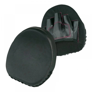 Martial Arts Training Gear Red Faux Leather <b>Focus</b> Mitts With Velcro Closure For Martial Arts Sparring And Training - Product Image 2