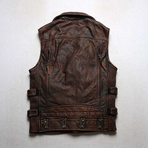 Chaleco de Cuero Original Personalizado para Hombres Adultos |   Chaleco de Cuero Transpirable Personalizado para Hombre - Product Image 2