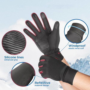 Gants de cyclisme pour homme, entièrement en tissu Spandex, avec fibres de cuivre et silicone, résistants au froid, au vent et aux chocs, compatibles avec les écrans tactiles. - Product Image 4