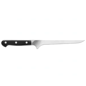 Cuchillo Deshuesador de 7 Pulgadas con Mango Remachado Negro y Hoja Delgada Plateada para Recortar Carne, Deshuesar Aves y Preparación de Alimentos en Restaurantes - Product Image 1