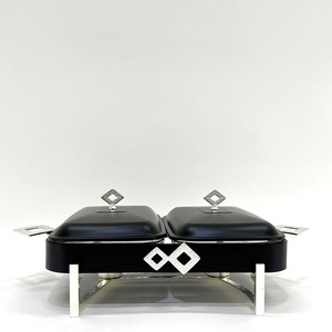 Luxury Glass Chafing Dish Stainless Steel <b>Buffet</b> <b>Food</b> <b>Warmer</b> Round Oval Double Casserole Serving Pot with Gold Silver Leg Stand - Product Image 6