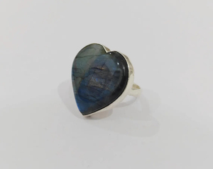 Natural Heart Shape Labradorite Ring 925 Sterling <b>Silver</b> <b>Handmade</b> Gemstone Ring Luxury Statement Jewelry Wholesale - Product Image 2