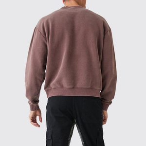 เสื้อสเวตเชิ้ตผ้าถักทรงปกติ สีพื้น สไตล์ซัมเมอร์ ล้างสีแบบแอซิดวอช สำหรับผู้ชาย สวมใส่สบาย เป็นมิตรกับสิ่งแวดล้อม ระบายอากาศได้ดี แห้งเร็ว ผลิตจากผ้าฝ้าย สไตล์สตรีทแวร์ - Product Image 4