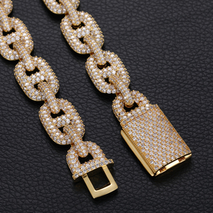 Bracelet cubain en moissanite pour homme, en argent 925, style hip-hop, avec fermoir boîte, bijou de luxe léger - Product Image 2