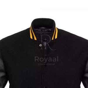 Veste d'hiver Letterman en cuir à col montant pour usage extérieur, fabriquée au Pakistan, prix de gros - Product Image 4