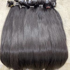 Máquina de cabello humano virgen sin procesar vietnamita de tendencia caliente Pelo liso natural negro suave resistente al desprendimiento de trama Doble - Product Image 4