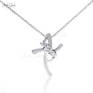 Distribuidor Mayorista de Joyería: Colgante Minimalista de Oro Sólido de 14k con Diamante de Corte Redondo de 3 CTW, Claridad I1-I2 - Product Image 3