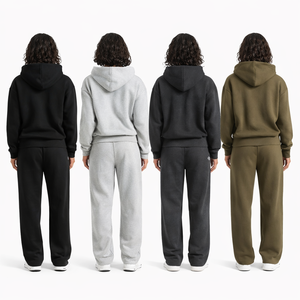 Conjunto Deportivo Casual de Moda para Mujer, 100% Algodón, Estilo Urbano, Dos Piezas, Corte Holgado, para Invierno, ODM OEM, Tejido Grueso - Product Image 3